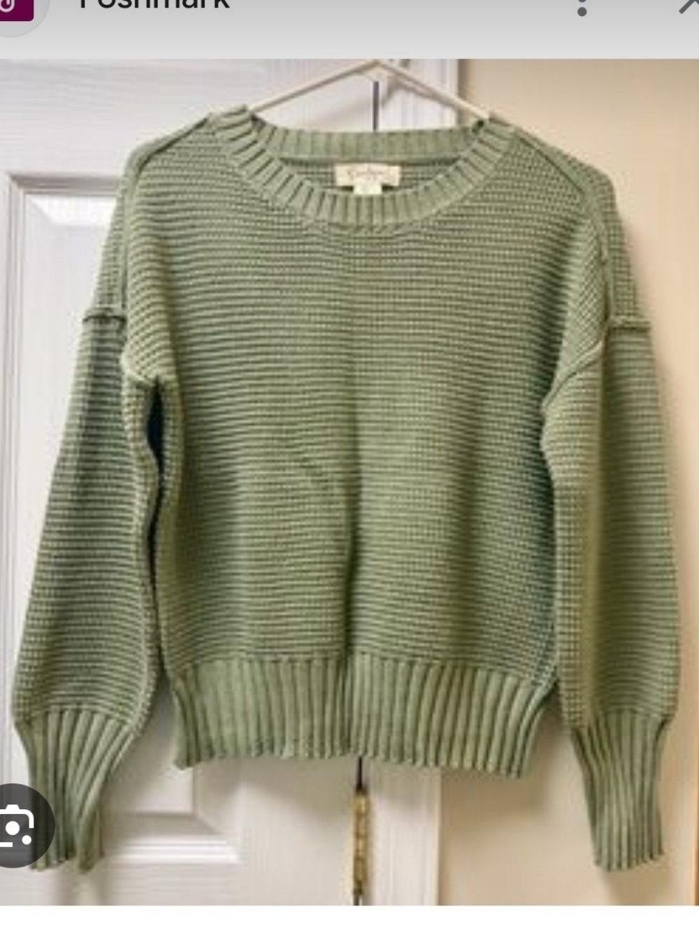 Jessica Simpson Sage Green Ribbed Sweater Med